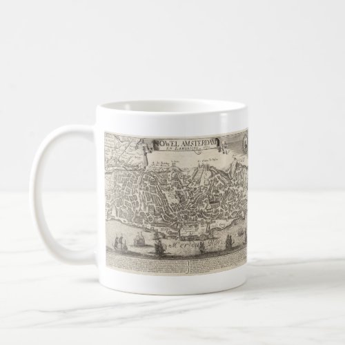 Vintage Pictorial Map of New York City 1672 Coffee Mug