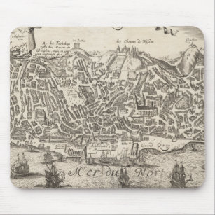 Vintage Pictorial Map of New York City (1672) Mouse Pad