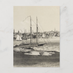 Vintage Pictorial Map of Newport RI (1860) Postcard