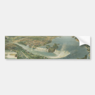 Vintage Pictorial Map of Niagara Falls NY (1893) Bumper Sticker
