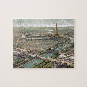 Vintage Pictorial Map of Paris (1900) Jigsaw Puzzle