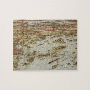 Vintage Pictorial Map of Portland Maine (1906) Jigsaw Puzzle