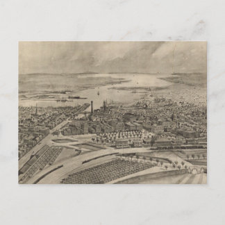 Vintage Pictorial Map of Providence RI (1896) Postcard