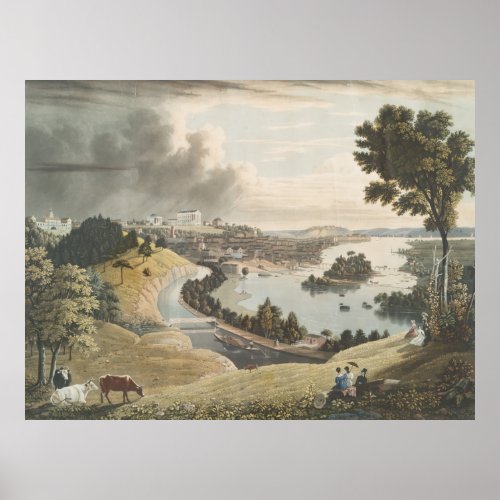 Vintage Pictorial Map of Richmond VA 1834 Poster