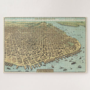 Vintage Pictorial Map of San Francisco CA (1913) Jigsaw Puzzle