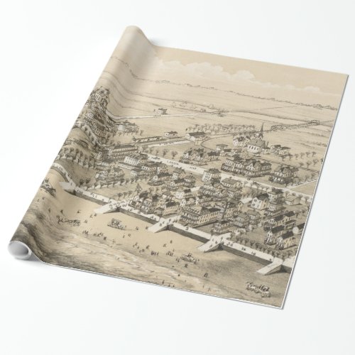 Vintage Pictorial Map of Sea Isle City NJ 1885 Wrapping Paper