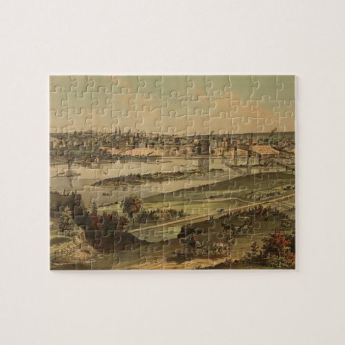 Vintage Pictorial Map of St Paul Minnesota 1874 Jigsaw Puzzle