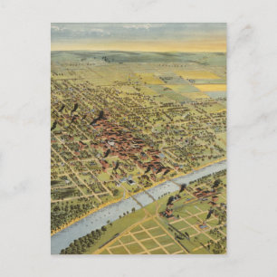 Vintage Pictorial Map of Waco Texas (1892) Postcard