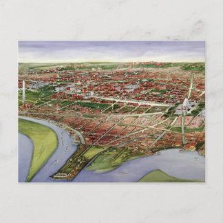 Vintage Pictorial Map of Washington D.C. (1901) Postcard
