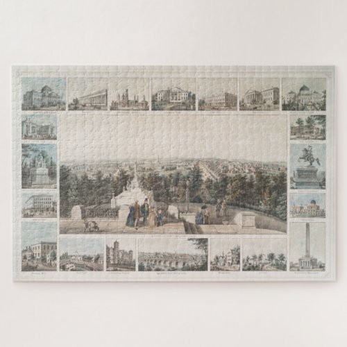 Vintage Pictorial Map of Washington DC 1849 Jigsaw Puzzle
