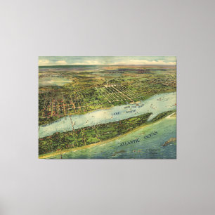 Vintage Pictorial Map of West Palm Beach (1915) Canvas Print