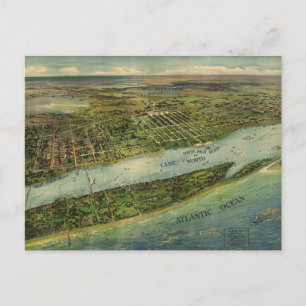 Vintage Pictorial Map of West Palm Beach (1915) Postcard
