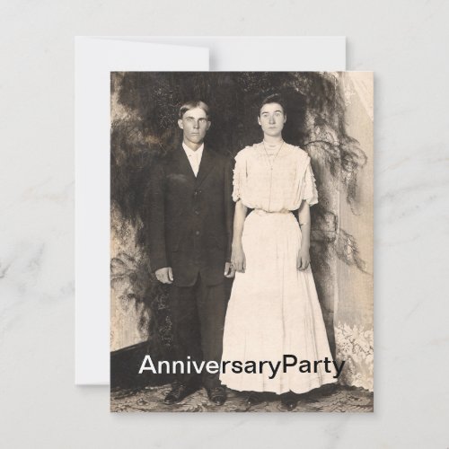 Vintage Picture of Husband and Wife Anniversary Personalized Announcements