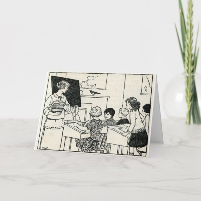 Vintage Picture Teacher Customizable Thank You (Front)