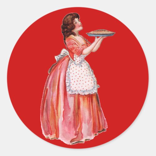 Vintage Pie Maker Classic Round Sticker