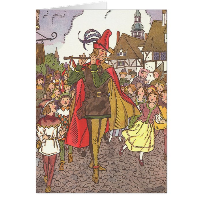 Vintage Pied Piper of Hamelin Fairy Tale by Hauman Card