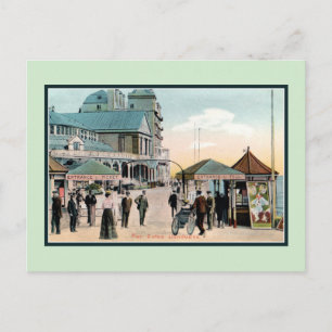 Vintage Pier gates Llandudno Wales seaside resort Postcard