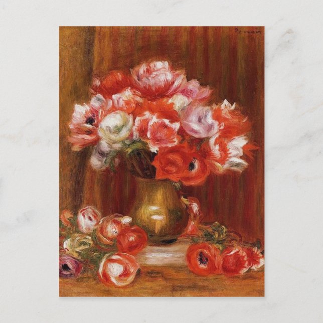 Vintage Pierre-Auguste Renoir Anemones Postcard (Front)