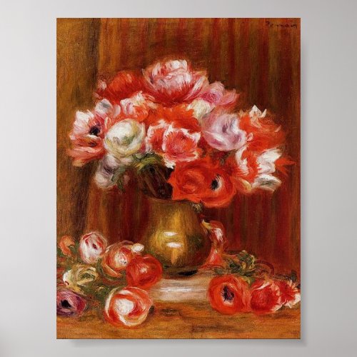 Vintage Pierre_Auguste Renoir Anemones Poster