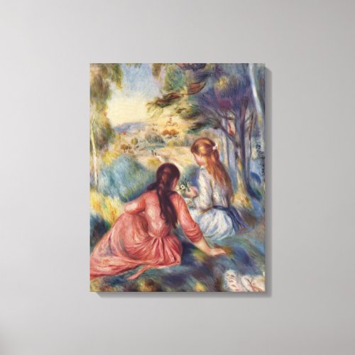 Vintage Pierre Auguste Renoir Blue In The Meadow Canvas Print