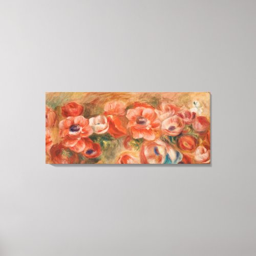 Vintage Pierre Auguste Renoir Blue Pink Anemones Canvas Print