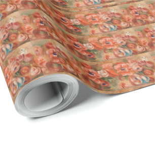 Vintage Pierre Auguste Renoir Blue Pink Anemones W Wrapping Paper