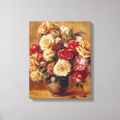 Vintage Pierre Auguste Renoir Bouquet of Roses Canvas Print