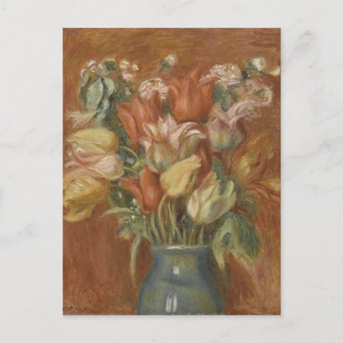 Vintage Pierre Auguste Renoir Bouquet of Tulips Holiday Postcard