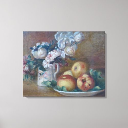 Vintage Pierre Auguste Renoir Flowers and Apples Canvas Print