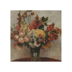 Vintage Pierre Auguste Renoir Flowers in a Vase Wood Wall Art
