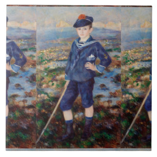 Vintage Pierre Auguste Renoir Sailor Boy Ceramic Tile