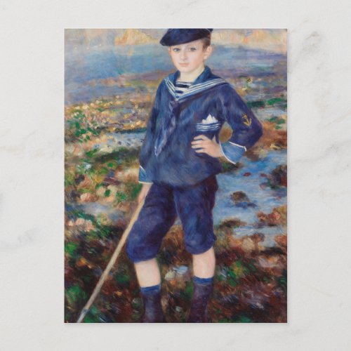 Vintage Pierre Auguste Renoir Sailor Boy Holiday Postcard