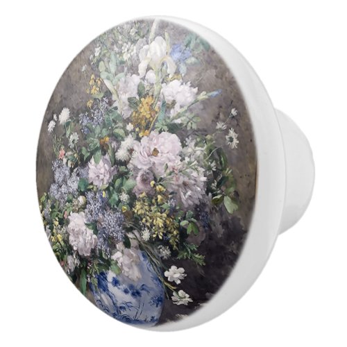 Vintage Pierre Auguste Renoir Spring Bouquet     Ceramic Knob