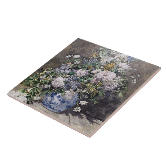 Vintage Pierre Auguste Renoir Spring Bouquet      Ceramic Tile (Side)