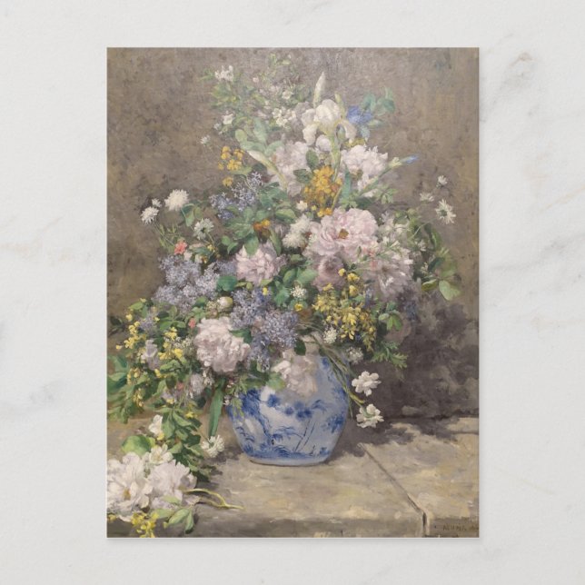 Vintage Pierre Auguste Renoir Spring Bouquet Postcard (Front)
