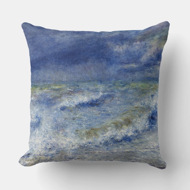 Vintage Pierre Auguste Renoir The Wave    Throw Pillow (Front)