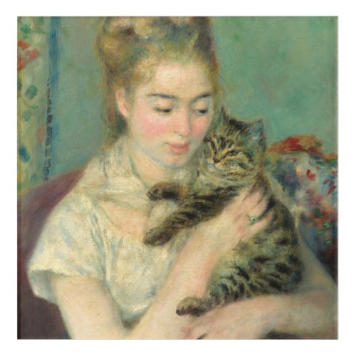 Vintage Pierre Auguste Renoir Woman with a Cat Acrylic Print