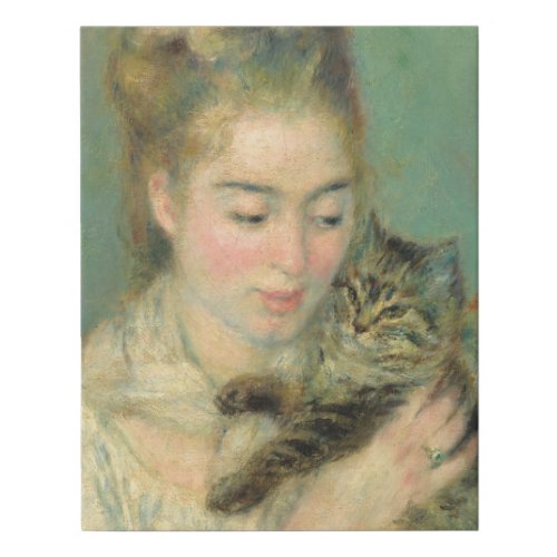 Vintage Pierre Auguste Renoir Woman with a Cat Faux Canvas Print