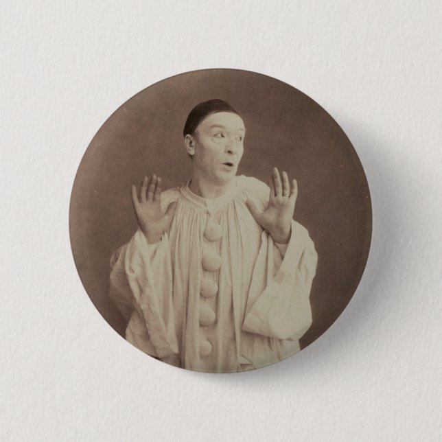 Vintage Pierrot Clown Button (Front)