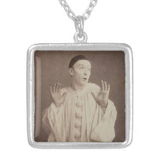 Vintage Pierrot Clown Silver Plated Necklace