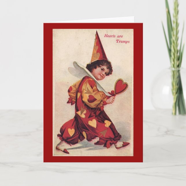 Vintage Pierrot Valentine Holiday Card (Front)