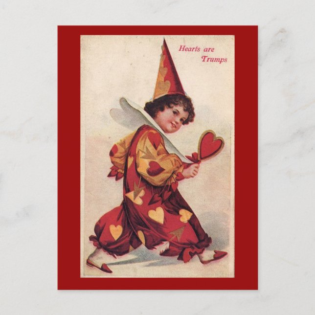 Vintage Pierrot Valentine Postcard (Front)