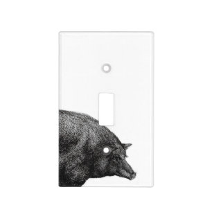 Vintage pig etching switch cover