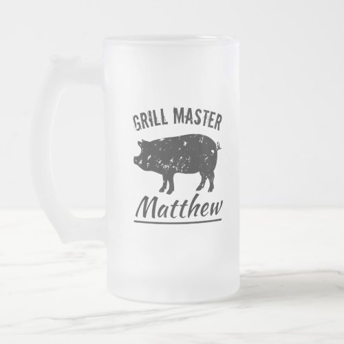 Vintage pig grill master bbq party Beer Mug gift