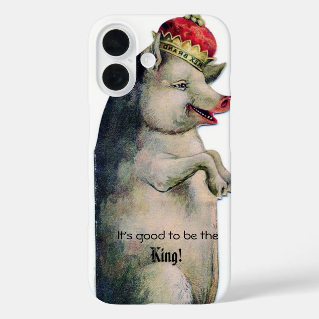 Vintage Pig / Hog King iPhone Case (Back)