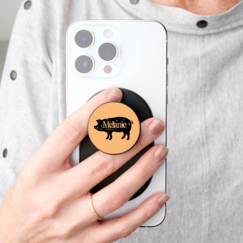 Vintage pig logo custom popsocket phone grip