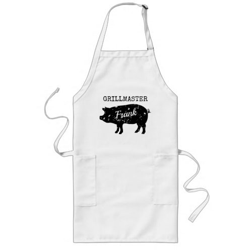 Vintage pig long grillmaster bbq apron for men