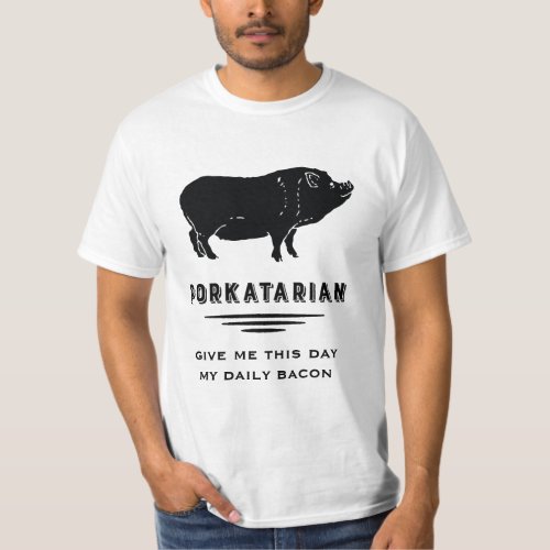 Vintage Pig _ Porkatarian Fathers Day Daily Bacon T_Shirt