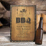 Vintage Pig Roast BBQ Dirty 30 Old Wood Birthday Invitation