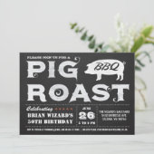 Vintage Pig Roast BBQ Invitations Chalkboard (Standing Front)